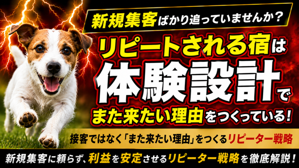 【ペット可の宿向け】新規集客ばかりしていませんか？利益を安定させるリピーター戦略