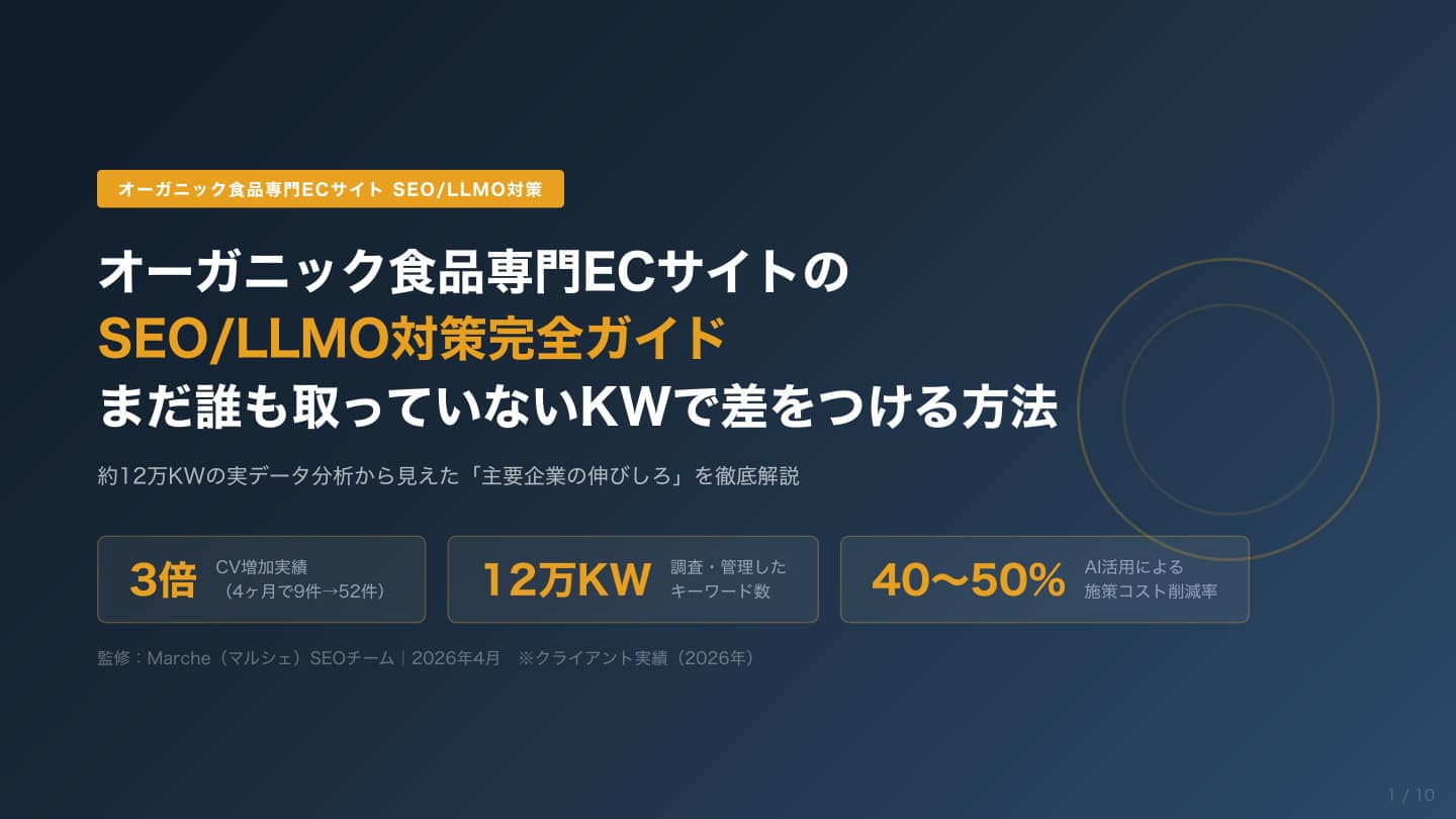 オーガニック食品専門ECサイトのSEO/LLMO対策完全ガイド
