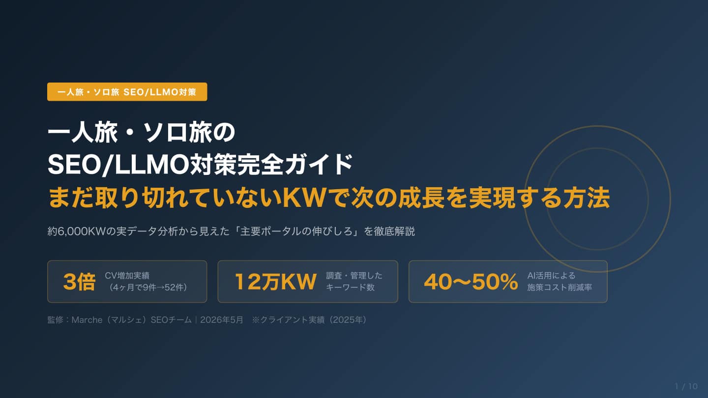 一人旅・ソロ旅サイトのSEO/LLMO対策完全ガイド