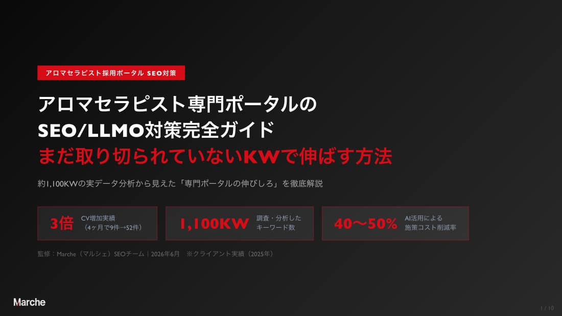 アロマセラピスト採用ポータル SEO/LLMO対策完全ガイド