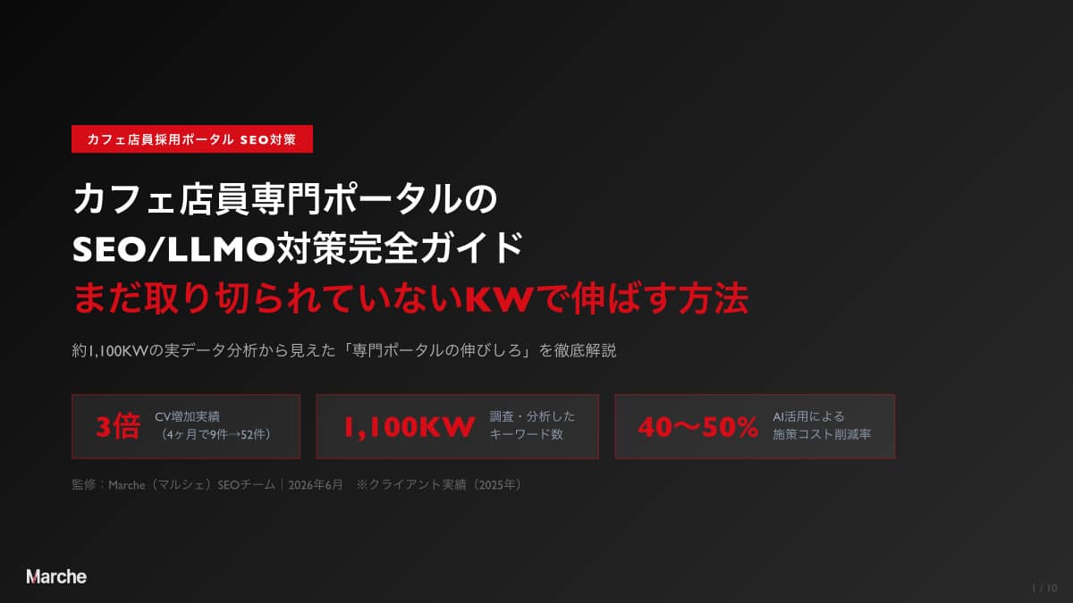 カフェ店員採用ポータル SEO/LLMO対策完全ガイド