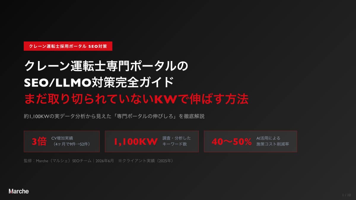 クレーン運転士採用ポータル SEO/LLMO対策完全ガイド
