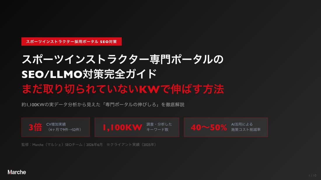 スポーツインストラクター採用ポータル SEO/LLMO対策完全ガイド