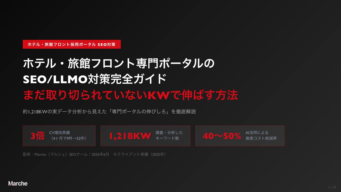 ホテル・旅館フロント 採用ポータルSEO完全ガイド