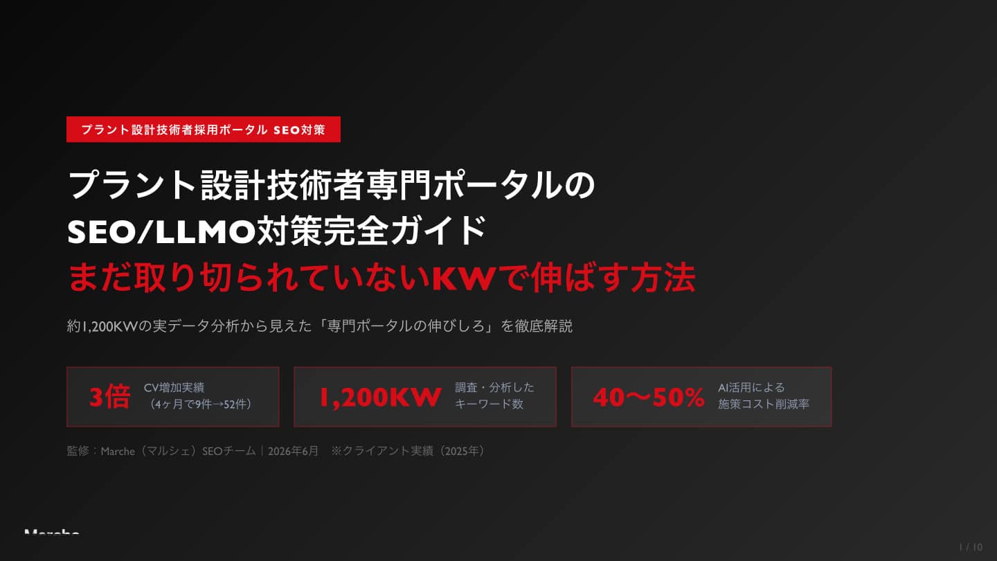 プラント設計技術者 採用ポータルSEO完全ガイド