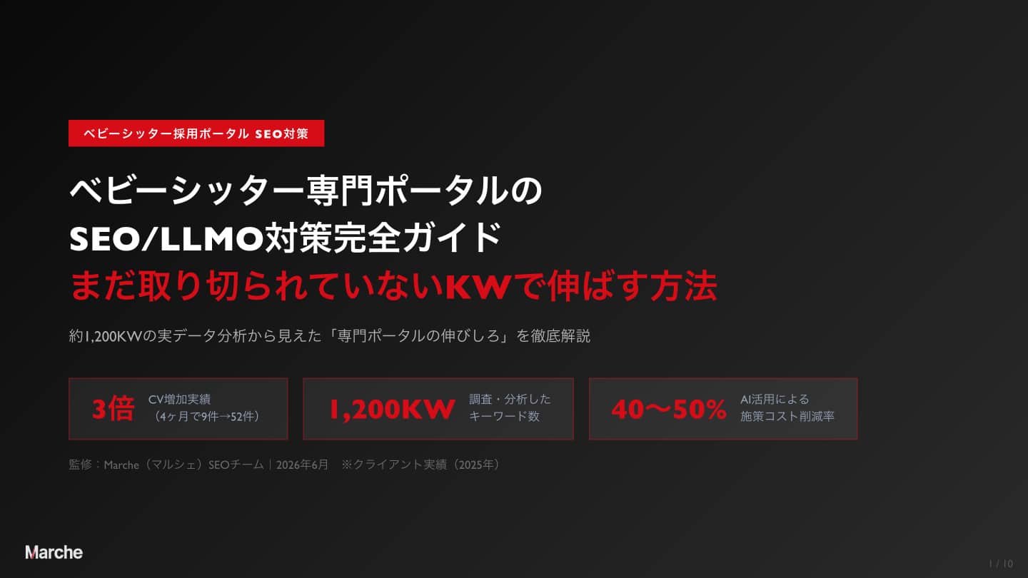ベビーシッター 採用ポータルSEO完全ガイド
