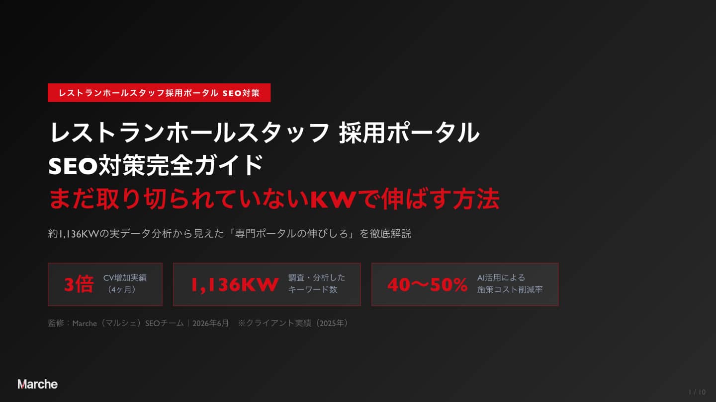 レストランホールスタッフ 採用ポータルSEO完全ガイド