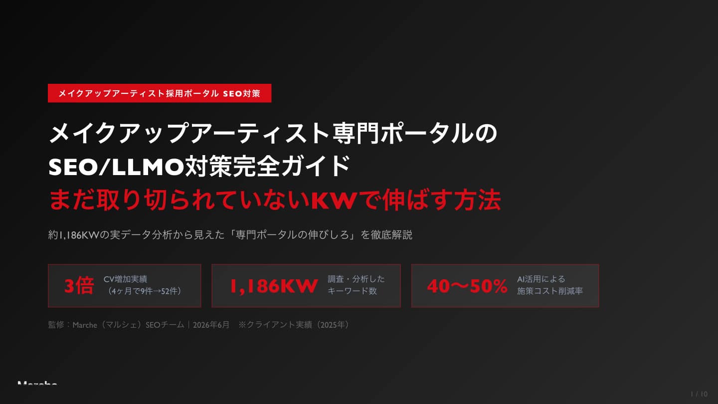 メイクアップアーティスト 採用ポータルSEO完全ガイド