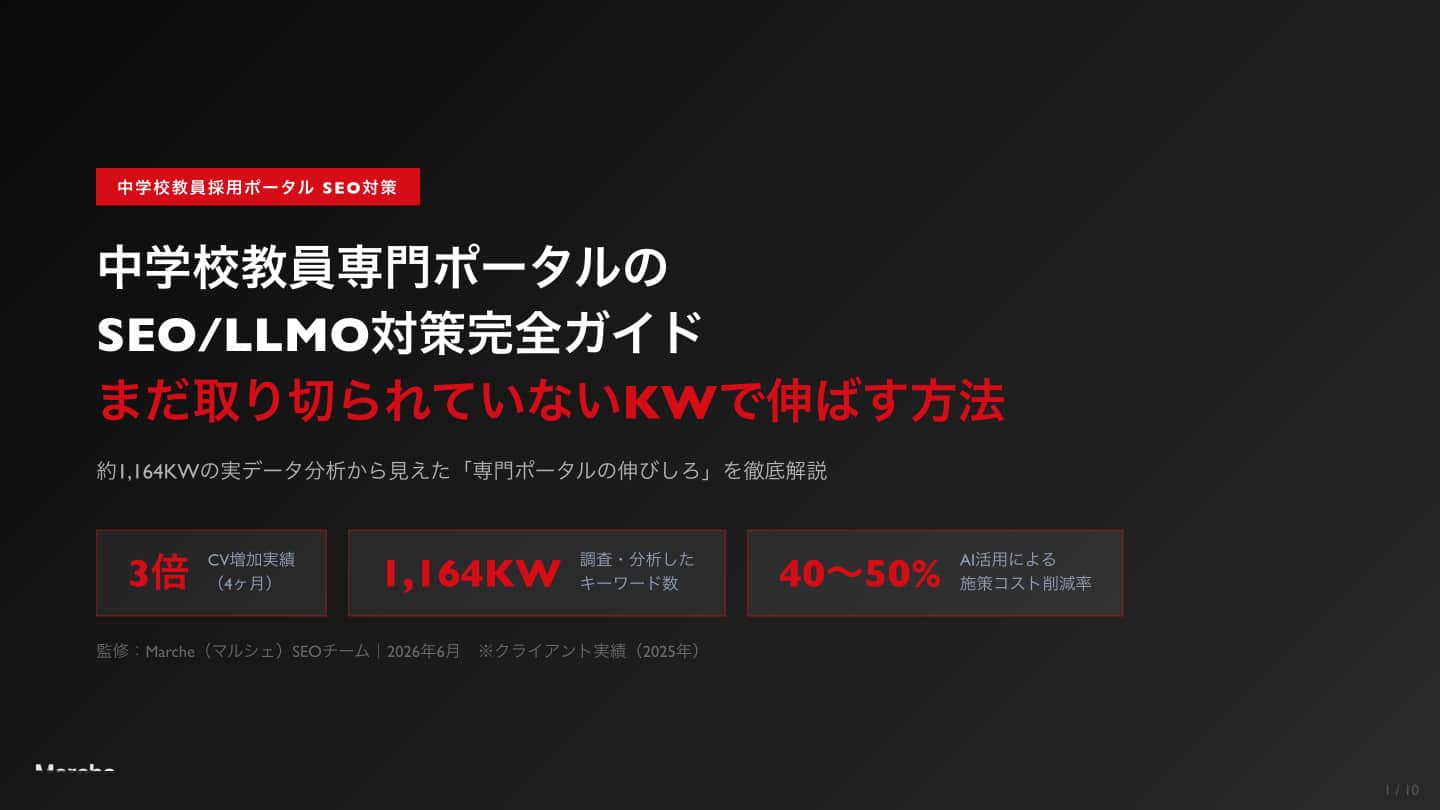中学校教員 採用ポータルSEO完全ガイド