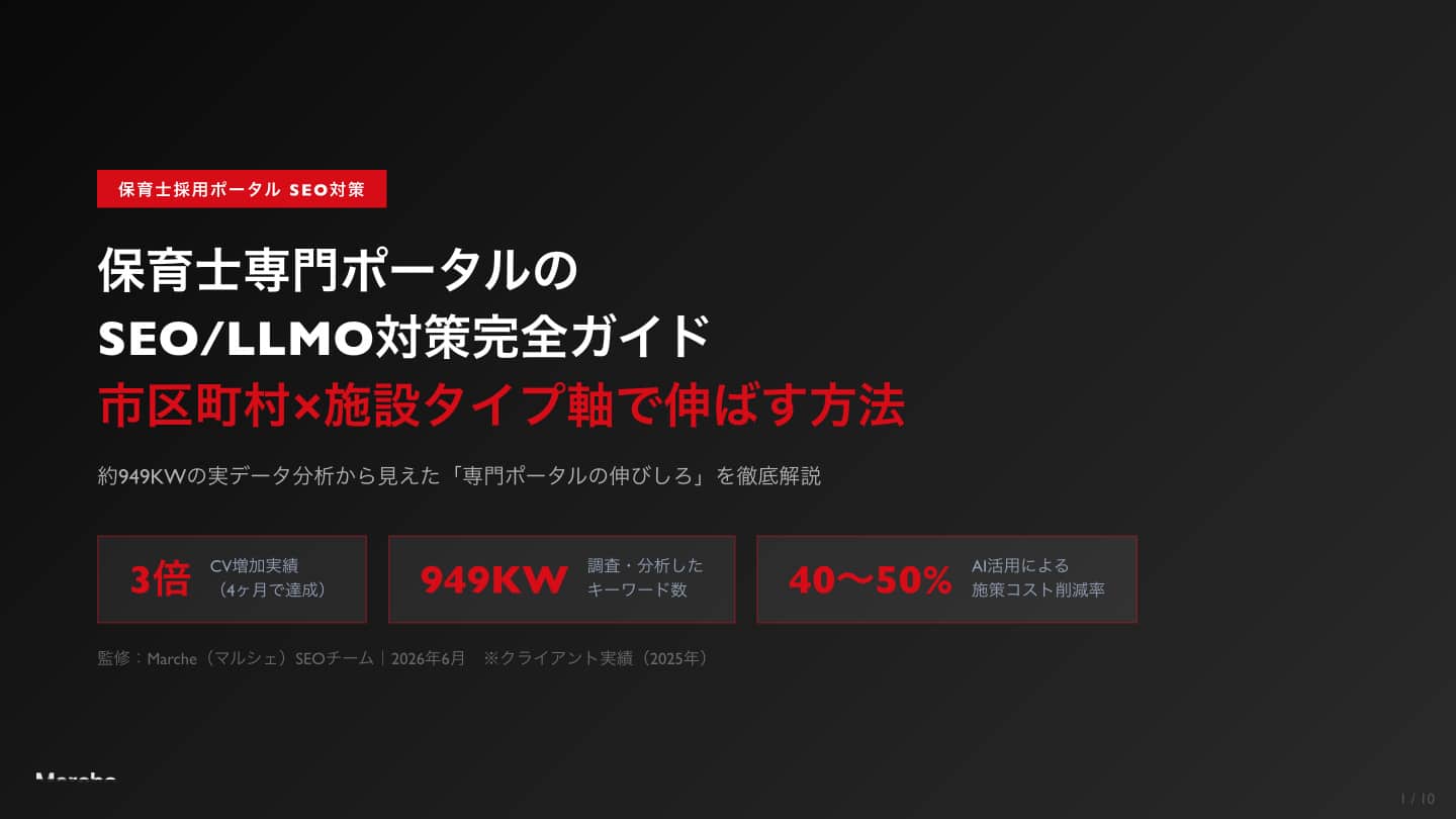 保育士 採用ポータルSEO完全ガイド