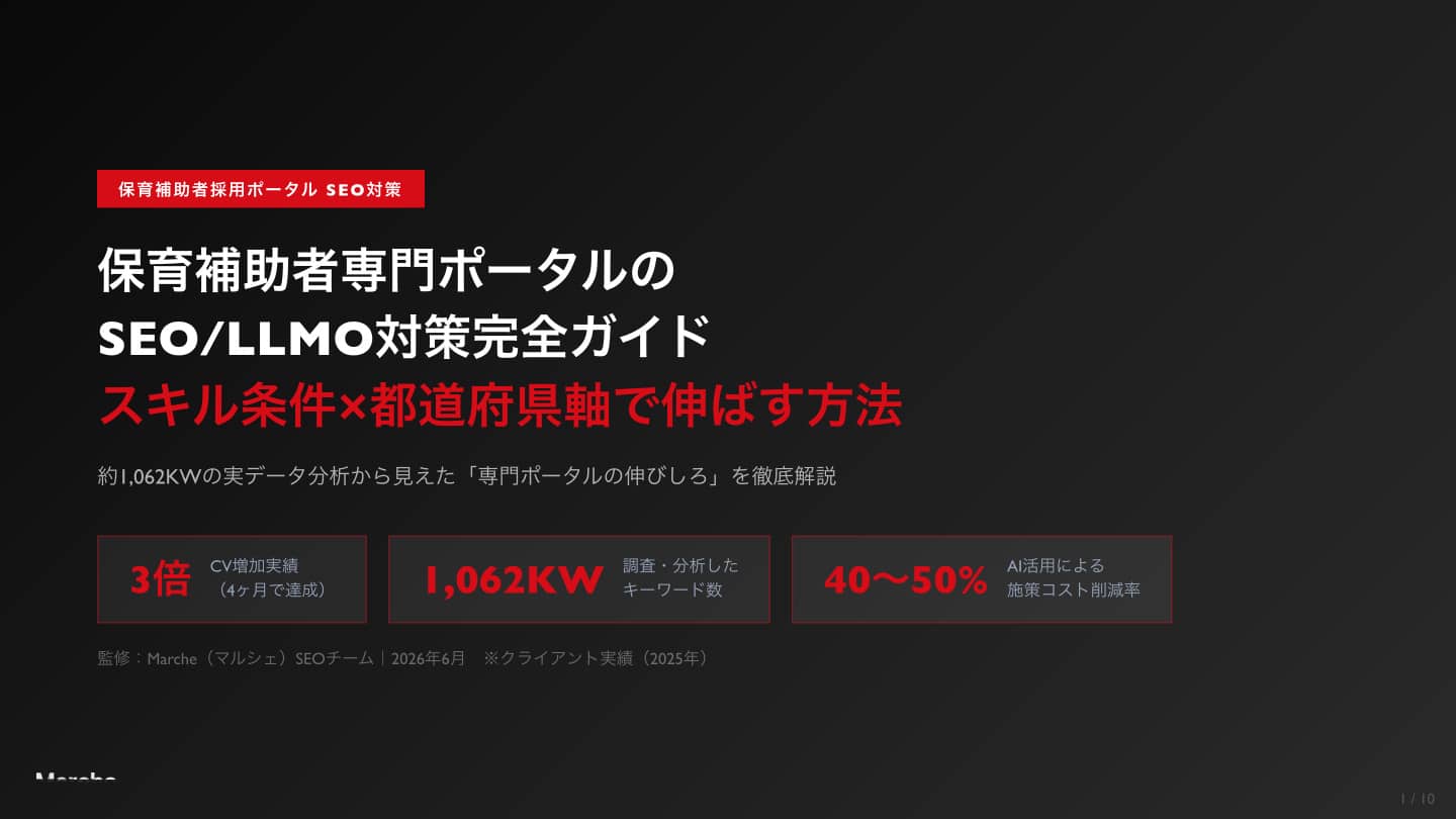保育補助者 採用ポータルSEO完全ガイド