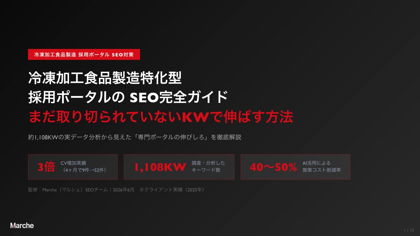 冷凍加工食品製造 採用ポータルSEO完全ガイド