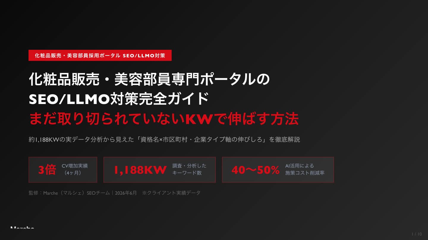 化粧品販売・美容部員専門ポータルのSEO/LLMO対策完全ガイド