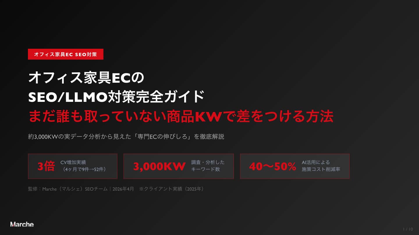 オフィス家具ECのSEO対策｜AEO・LLMO時代の商品KW成長戦略