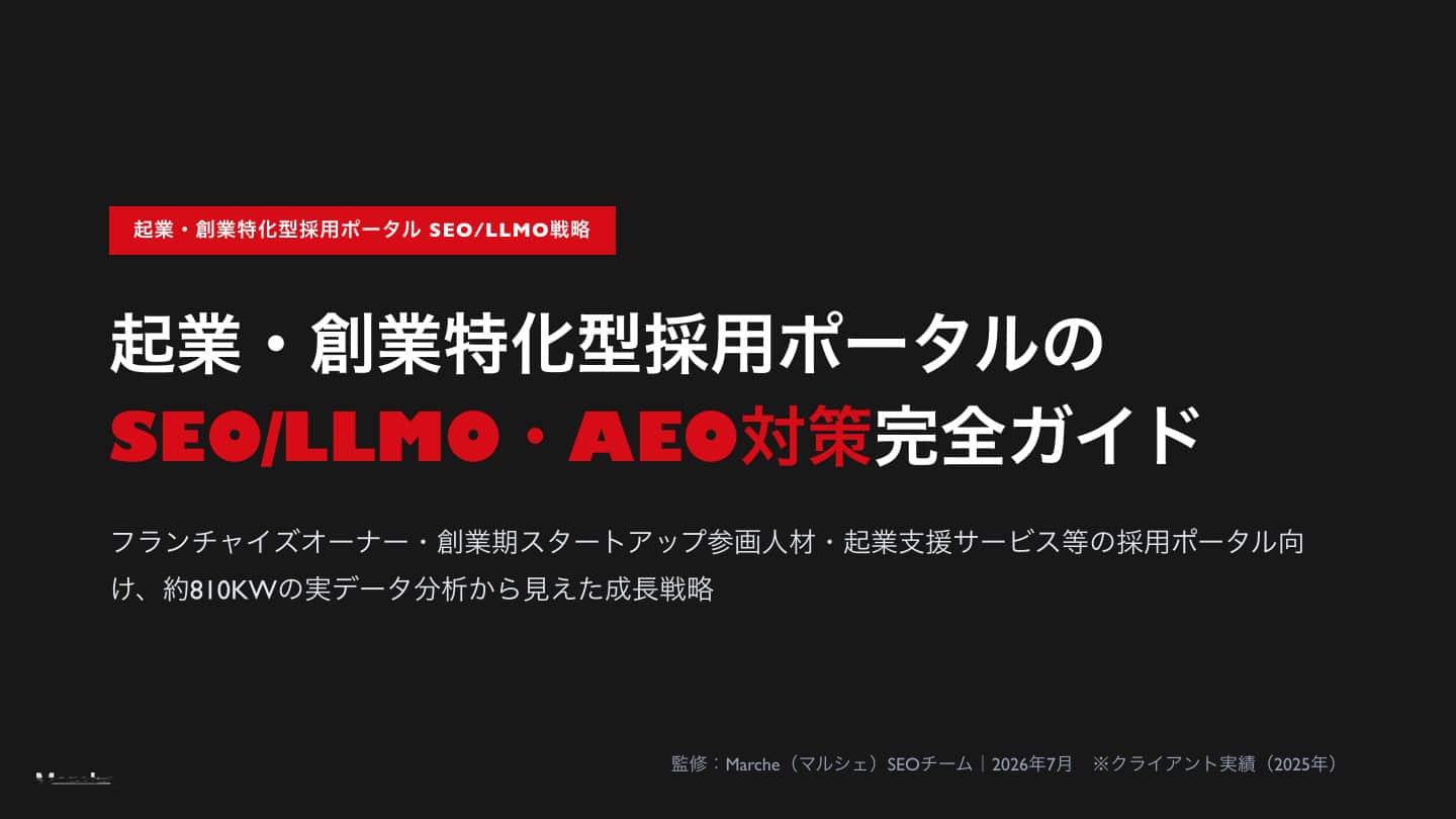 起業・創業の採用ポータルSEO完全ガイド
