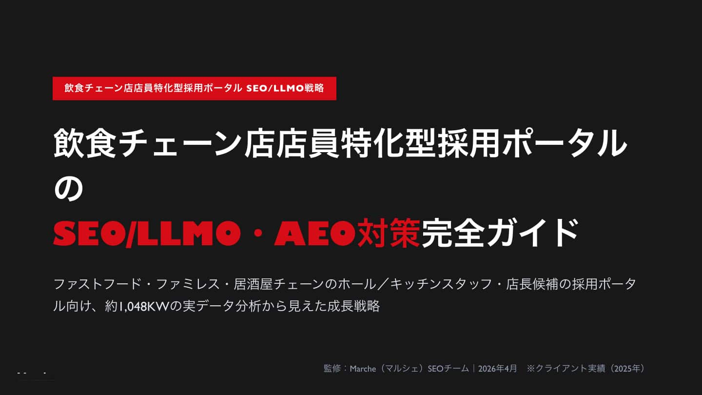 飲食チェーン店店員特化型採用ポータル SEO/LLMO・AEO対策完全ガイド