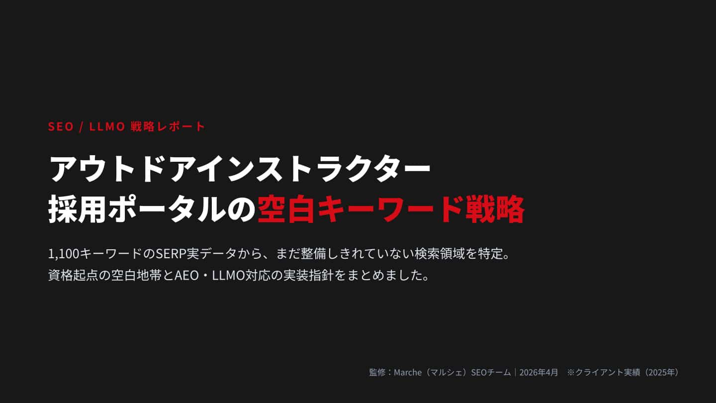 アウトドアインストラクター採用ポータルの空白キーワード戦略