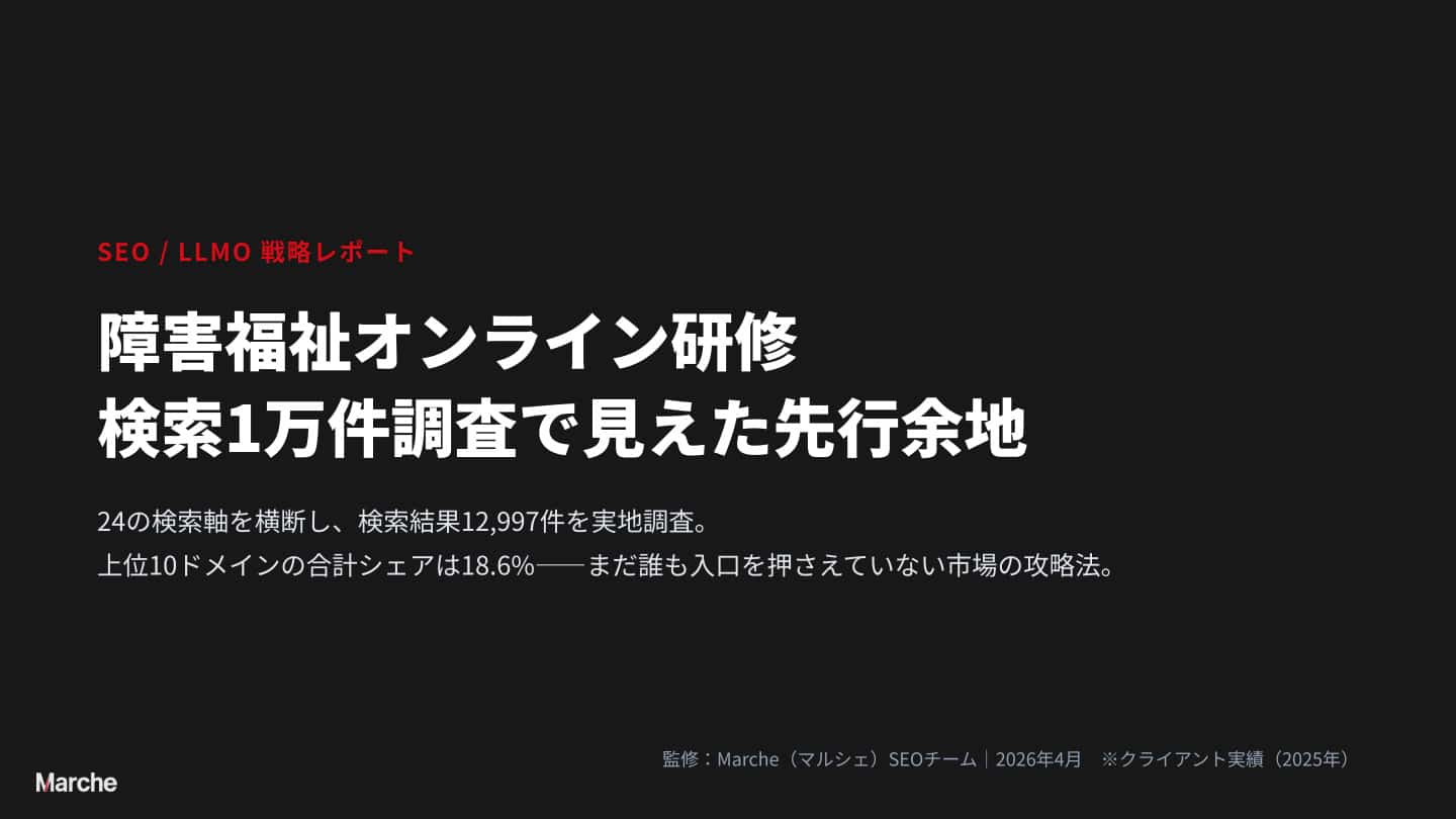 障害福祉オンライン研修のSEO/LLMO戦略｜検索1万件調査レポート